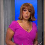 Gayle King’s pink buttoned v-neck dress on CBS Mornings