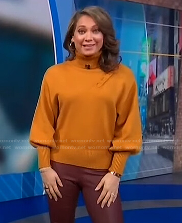 Ginger's orange turtleneck sweater on Good Morning America