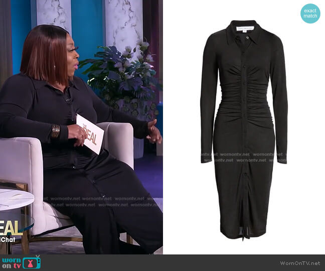 Shimmer Polo Long Sleeve Maxi Dress by Good American worn by Loni Love  on The Real
