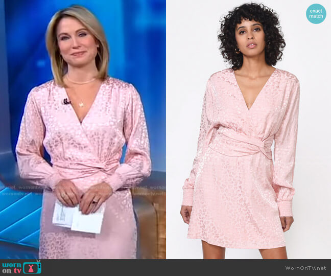 Roseli Twist Jacquard Matte Sateen Dress by Greylin worn by Amy Robach on Good Morning America