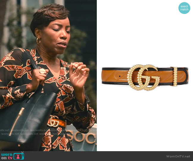 Torchon GG Marmont Belt by Gucci worn by Helen Decatur (Heather Headley) on Sweet Magnolias