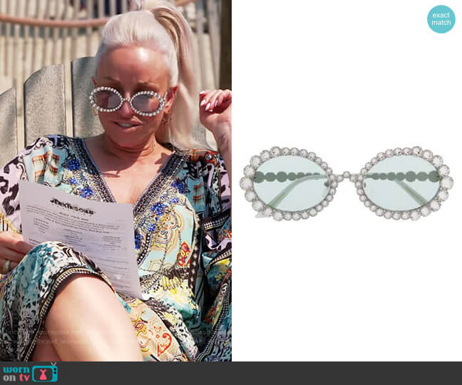 Crystal Oval Sunglasses by Gucci worn by Margaret Josephs  on The Real Housewives of New Jersey