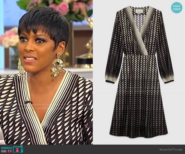 Print Silk Dress with Scarf by Gucci worn by Tamron Hall on Tamron Hall Show