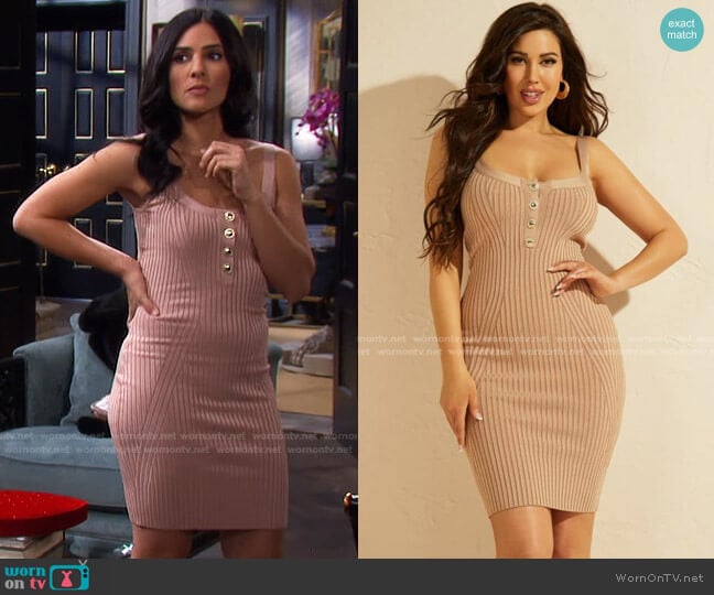 Leona Sweater Dress by Guess worn by Gabi Hernandez (Camila Banus) on Days of our Lives