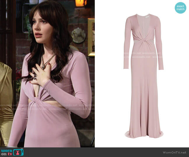 Halston Andie Matte Jersey Gown worn by Tessa Porter (Cait Fairbanks) on The Young and the Restless