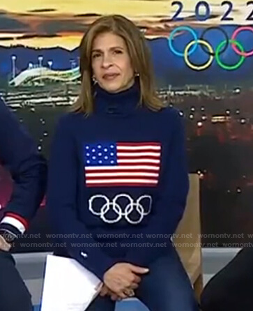 Hoda’s american flag olympic sweater on Today