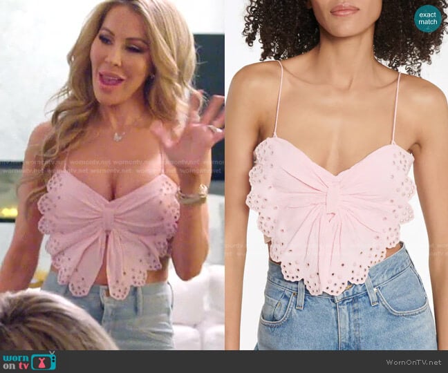 Linece Cotton and Silk Crop Top by Isabel Marant worn by Lisa Hochstein (Lisa Hochstein) on The Real Housewives of Miami