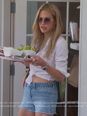 Jackie's braided denim shorts on The Real Housewives of New Jersey