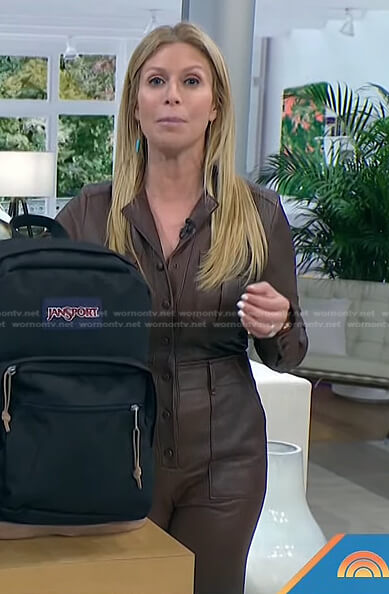 Jill’s brown leather jumpsuit on Today