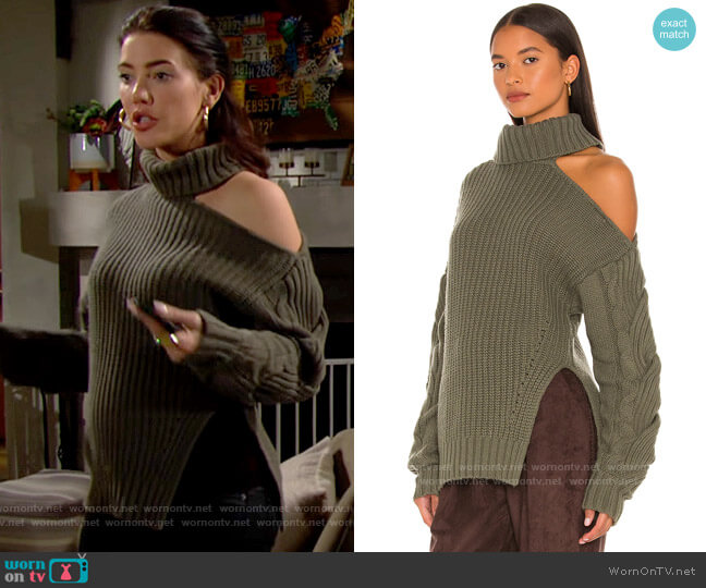 Jonathan Simkhai Aubrey Sweater worn by Steffy Forrester (Jacqueline MacInnes Wood) on The Bold and the Beautiful