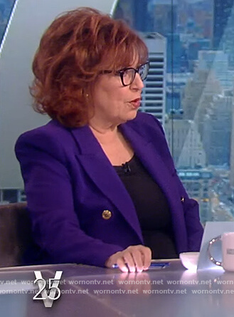 Joy’s purple double breasted blazer on The View