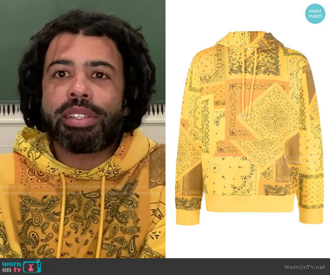 Paisley Drawstring Hoodie by Kenzo worn by Daveed Diggs on Live with Kelly and Ryan