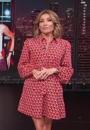 Kit's orange printed dress on Access Hollywood