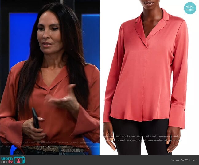 Kobi Halperin Rebekah Long-Sleeve Silk Blouse worn by Harmony Miller (Inga Cadranel) on General Hospital