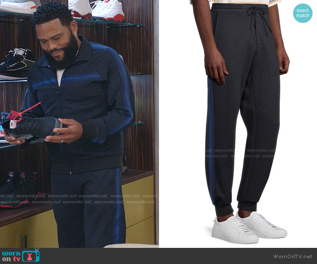 Ribbed Track Suit Pants by Lanvin worn by Andre Johnson (Anthony Anderson) on Black-ish