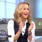 Lara’s navy sailor pants on Good Morning America