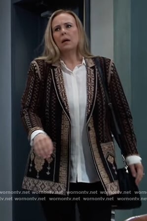 Laura's printed blazer on General Hospital