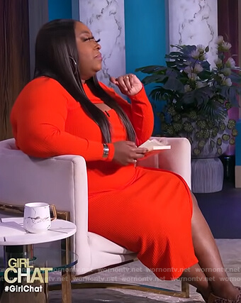 Loni’s red cutout dress on The Real