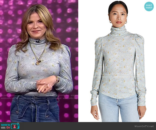 WornOnTV: Jenna’s grey floral top and tie waist jeans on Today | Jenna ...