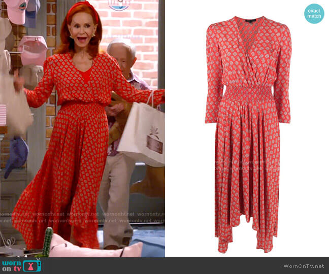 Maje Monogram Midi Dress worn by Sheila (Swoosie Kurtz) on Call Me Kat