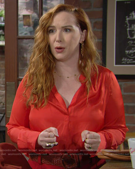 Mariah's red blouse on The Young and the Restless