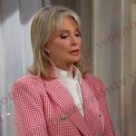 Marlena’s red gingham check blazer on Days of our Lives