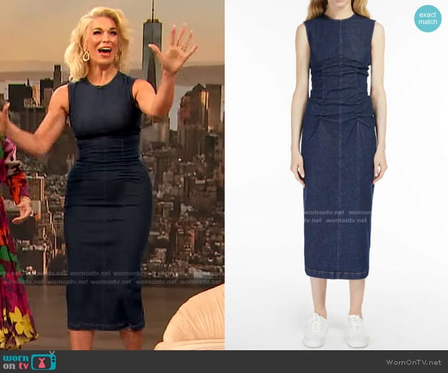 Sleeveless Denim Dress by Sportmax Max Mara worn by Hannah Waddingham on The Drew Barrymore Show