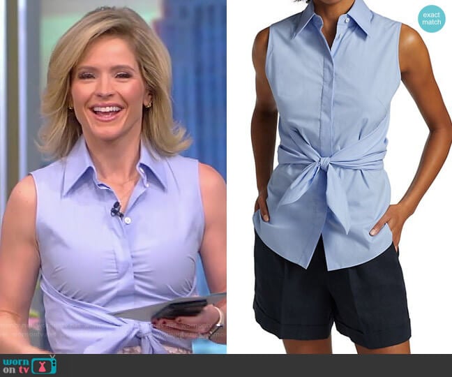 Sleeveless Tie Front Shirt by Michael Kors worn by Sara Haines on The View