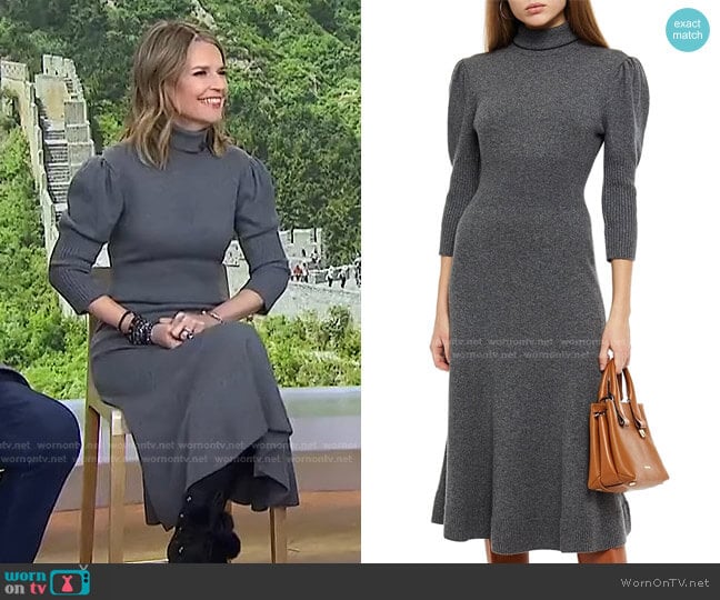 Mélange Cashmere-Blend Turtleneck Midi Dress by Michael Kors worn by Savannah Guthrie on Today