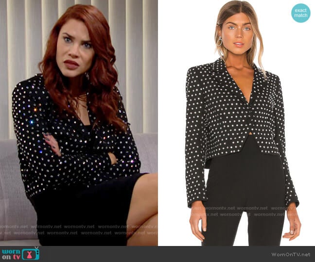 Michelle Mason Crystal Jacket worn by Sally Spectra (Courtney Hope) on The Young and the Restless