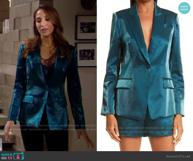 Milly Emerald Avery Blazer worn by Lily Winters (Christel Khalil) on The Young and the Restless