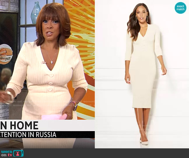 New York & Company Cherelle Dress worn by Gayle King on CBS Mornings