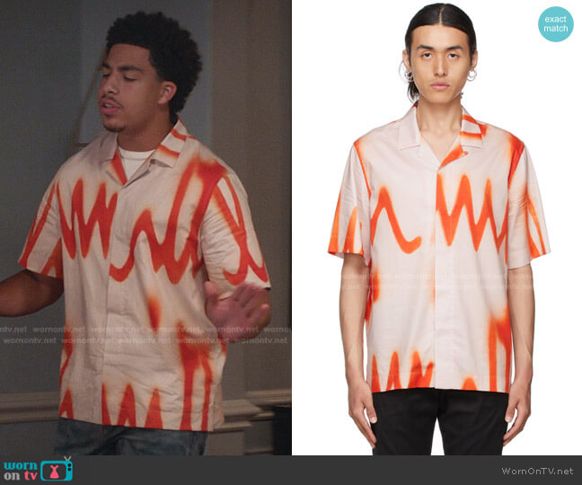 Spray Short Sleeve Shirt by Paul Smith worn by Andre Johnson Jr (Marcus Scribner) on Black-ish