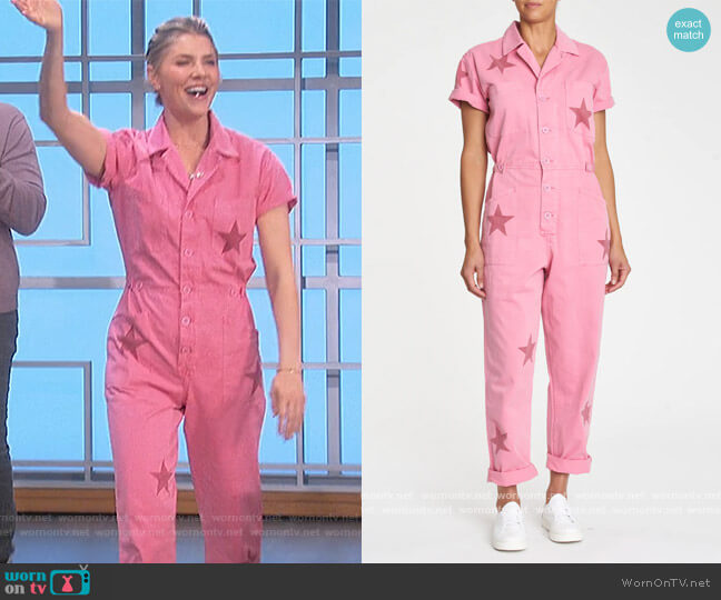 Grover Short Sleeve Field Suit by Pistola worn by Amanda Kloots  on The Talk