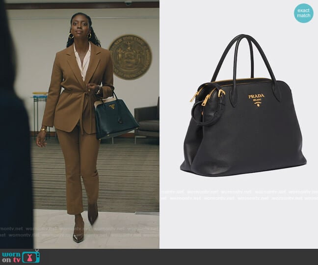 Leather handbag by Prada worn by Kate Sacker (Condola Rashad) on Billions