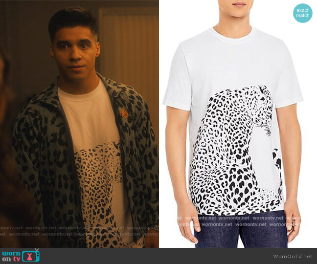 Leopard Graphic Tee by PS Paul Smith worn by Vivek Shah (Jordan Buhat) on Grown-ish