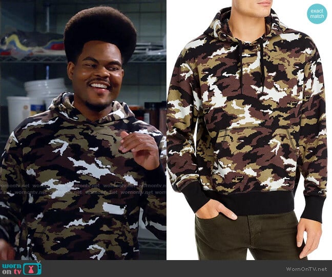 Rag & Bone Organic Cotton City Camouflage Hoodie worn by Carter (Julian Gant) on Call Me Kat