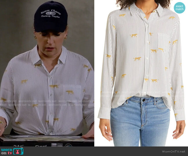 Rails Kathryn Shirt in Striped Wild Cats worn by Kat Silver (Mayim Bialik) on Call Me Kat