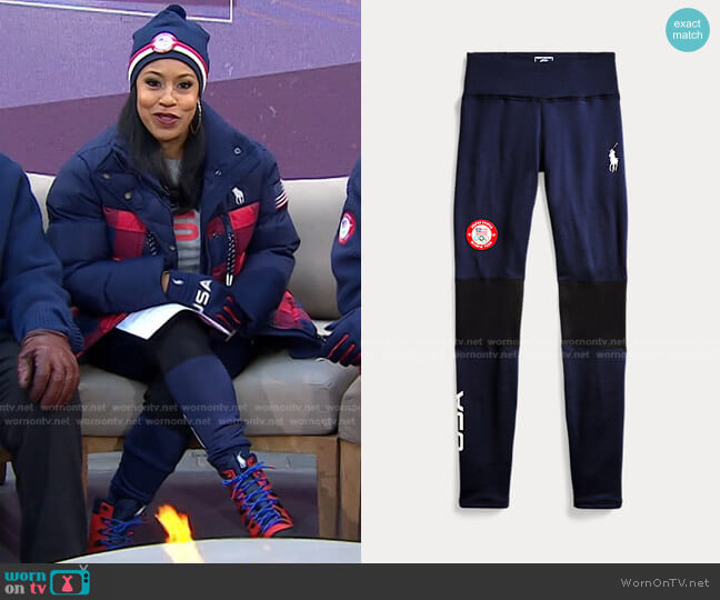 Team USA Closing Ceremony Legging by Ralph Lauren worn by Sheinelle Jones on Today