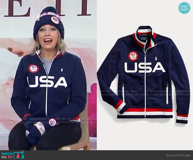 Team USA Track Jacket by Ralph Lauren worn by Dylan Dreyer on Today