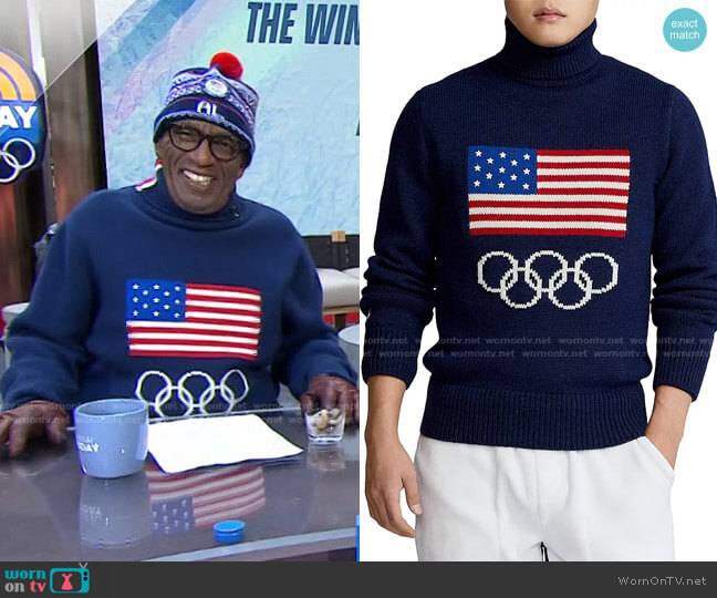 Wool Team USA Turtleneck Sweater by Ralph Lauren worn by Al Rocker on Today