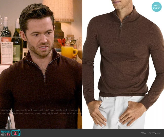 Reiss Blackhall Sweater in Toffee Brown worn by Charlie (Tom Ainsley) on How I Met Your Father