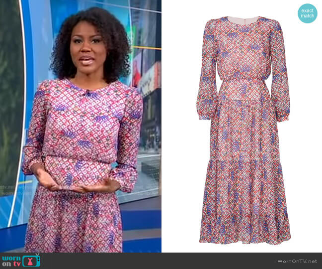 Isabel Midi Dress by Saloni worn by Janai Norman on Good Morning America