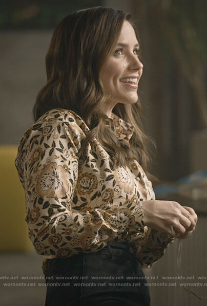 Sam's floral button down blouse on Good Sam