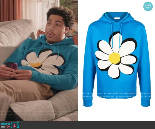 Graphic Print Drawstring Hoodie by Sandro worn by Andre Johnson (Anthony Anderson) on Black-ish