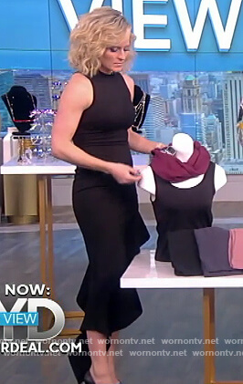Sara's black sleeveless ruffle dress on The View