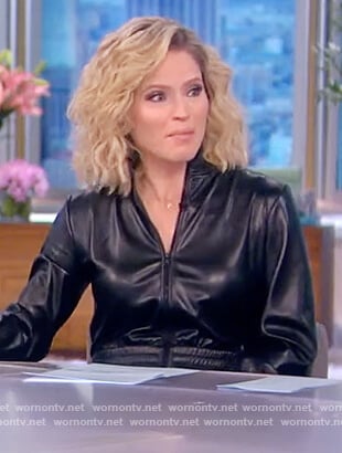 Sara’s black leather jumpsuit on The View