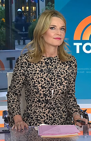Savannah’s beige spotted dress on Today
