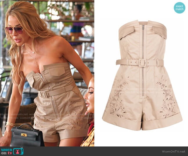 Broderie Anglaise Playsuit by Self Portrait worn by Lisa Hochstein (Lisa Hochstein) on The Real Housewives of Miami