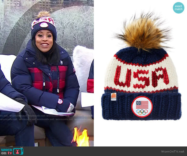 The Team USA Beanie by Sh*t That I Knit worn by Sheinelle Jones on Today